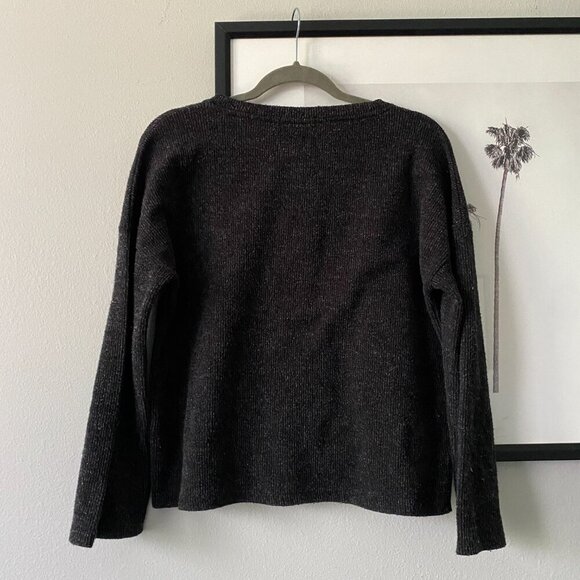 Gibson Look by Nordstrom | NWOT Ribbed Knit Dolman Henley Sweater Dark Gray Siz - Picture 4 of 7